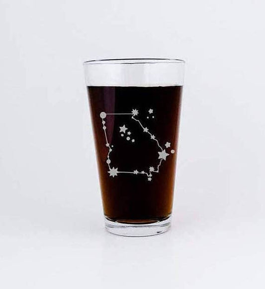 Georgia State Map Etched Pint Glass