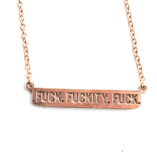 Fuck. Fuckity. Fuck.  Rose Gold Dainty Necklace