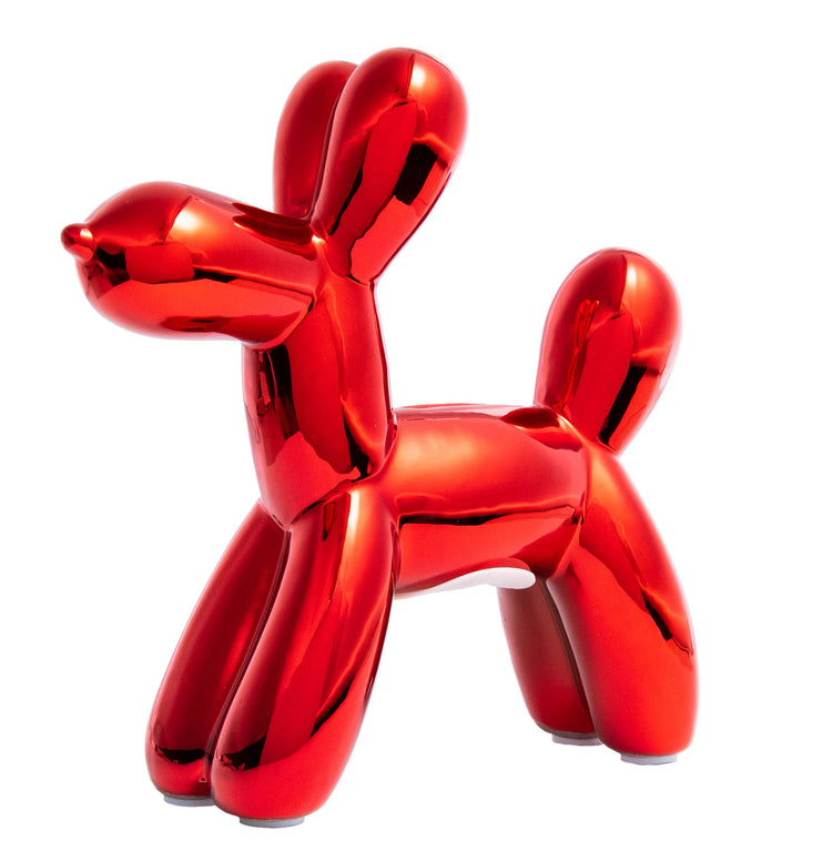 Red Mini Balloon Dog Bank 7.5" tall