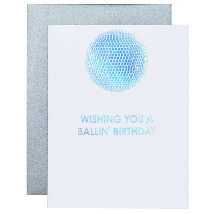 Disco Ballin' Birthday Letterpress Card