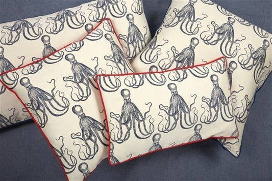 Octopus Jacquard Pillow - 22" x 22"