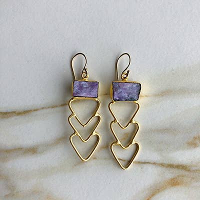 Leslie Francesca Designs - Zig Zag Gems Earrings