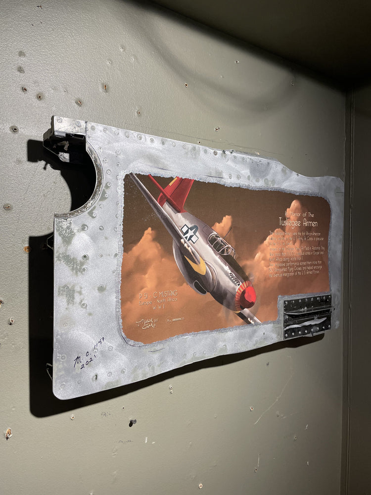 Tuskeegee Airmen art wall panel - side view
