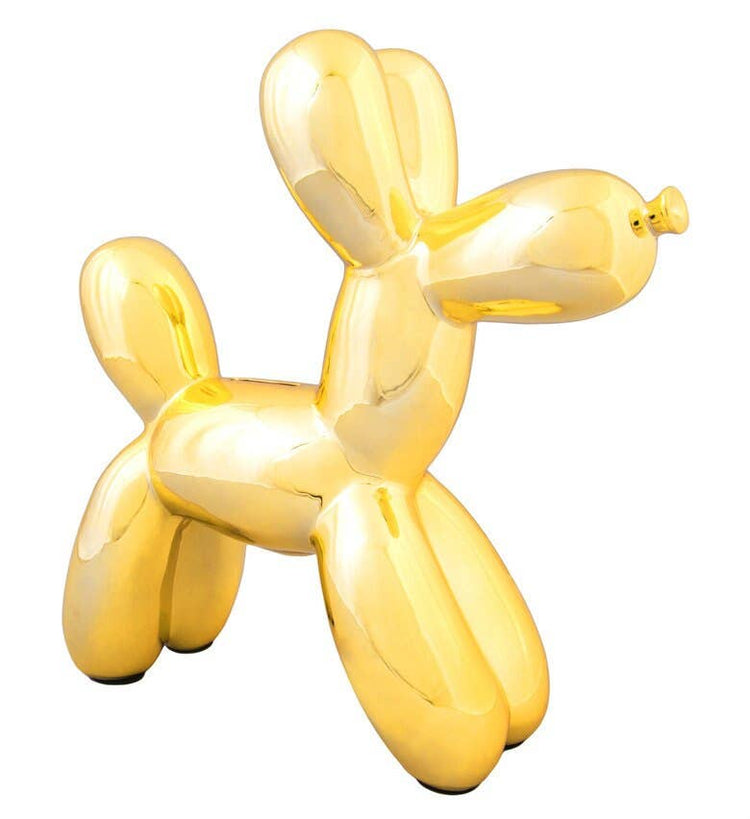Gold Balloon Dog Bank - 12" tall