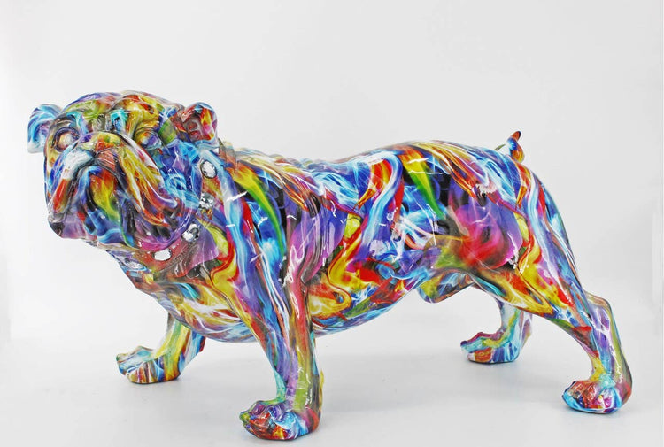 Hand Painted Realistic Size Smoke Art Bulldog - 30" long