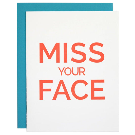 Chez Gagné - Miss Your Face Letterpress Card