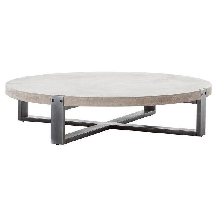 Metal & Concrete 55" Round Coffee Table