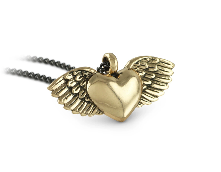 Flying Heart Necklace - Bronze