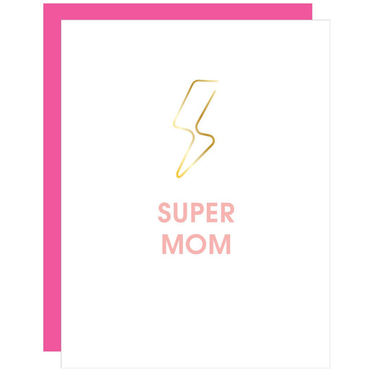 Super Mom - Lightning Bolt Paper Clip Card