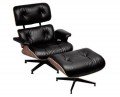 Eaze Chair & Ottoman Leathr/White/Brown/Black