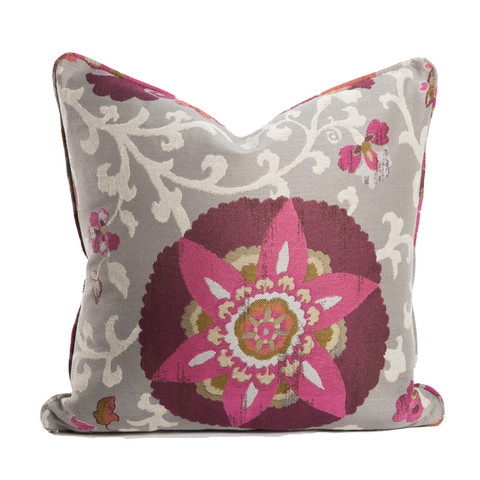 Deep Floral Throw Pillow