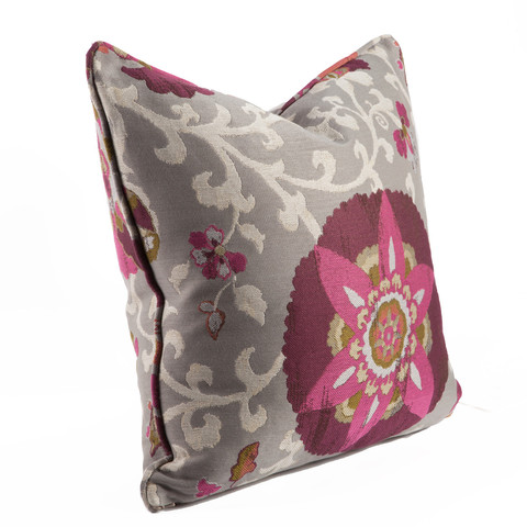 Deep Floral Throw Pillow