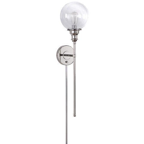 Polished Nickel Globe Sconce